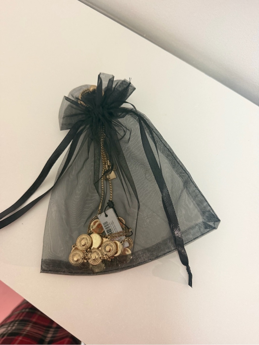 White House Black Market Gold Statement Coin Necklace NWT
